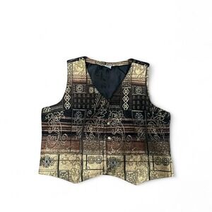 Women's Oversized retro‎ 90s full tapestry vest by Bon Worth size xl. (XL2)